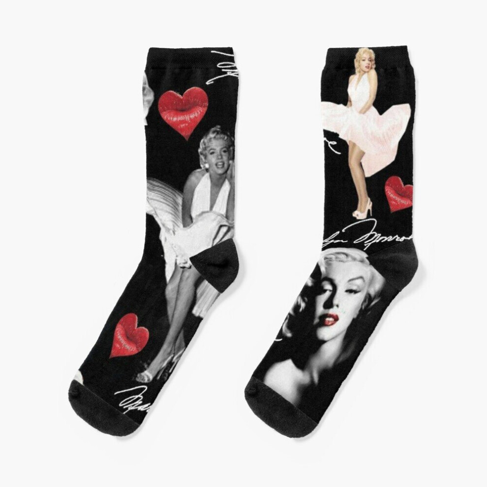 Famgem Dress Socks Marilyn Monroe Novelty Fancy Crazy Pattern Crew Casual For Men Women