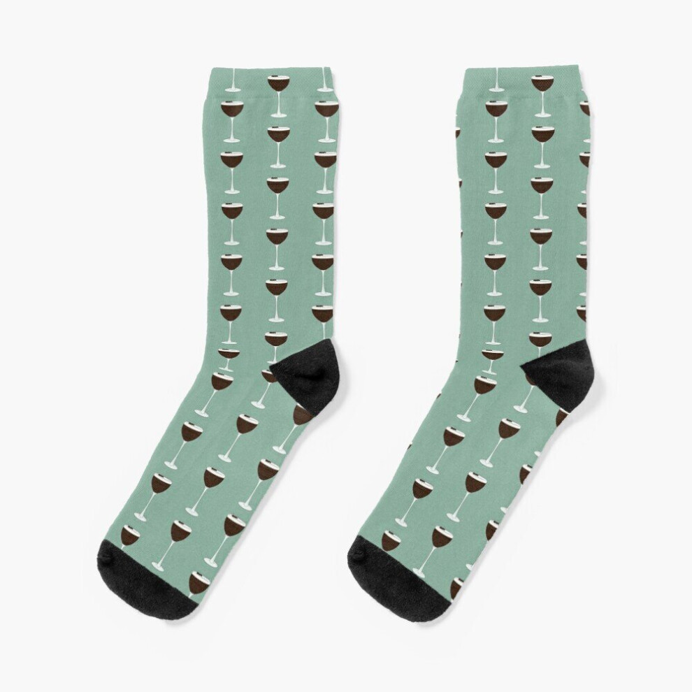 Dress Socks Espresso Martini Novelty Fancy Crazy Pattern Crew Casual for Men Women