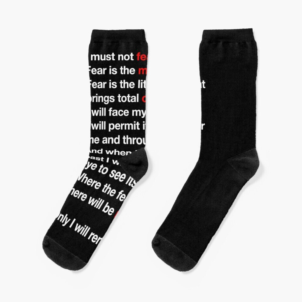 Dress Socks DUNE - Litany Against Fear Novelty Fancy Crazy Pattern Crew Casual for Men Women