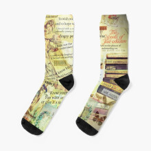 Dress Socks Jane Austen quotes Novelty Fancy Crazy Pattern Crew Casual for Men Women