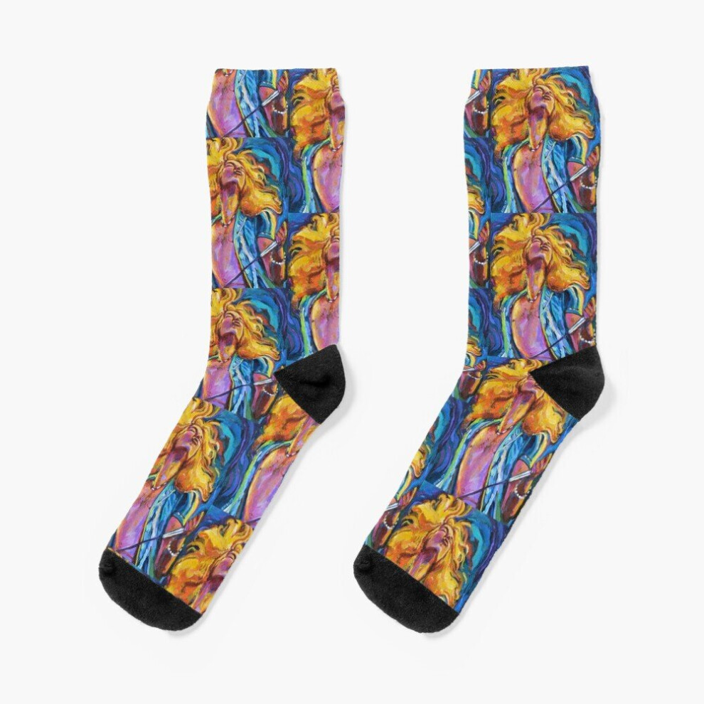 Dress Socks Robert Plant Wild Hair Portrait Novelty Fancy Crazy Pattern Crew Casual for Men Women-image-OPC-PBYB9M7-NEW