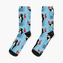 Angry Pingu Noot Noot Pocket Official Merch Dress Socks - Unisex Novelty Crazy Pattern Crew Socks for Men & Women