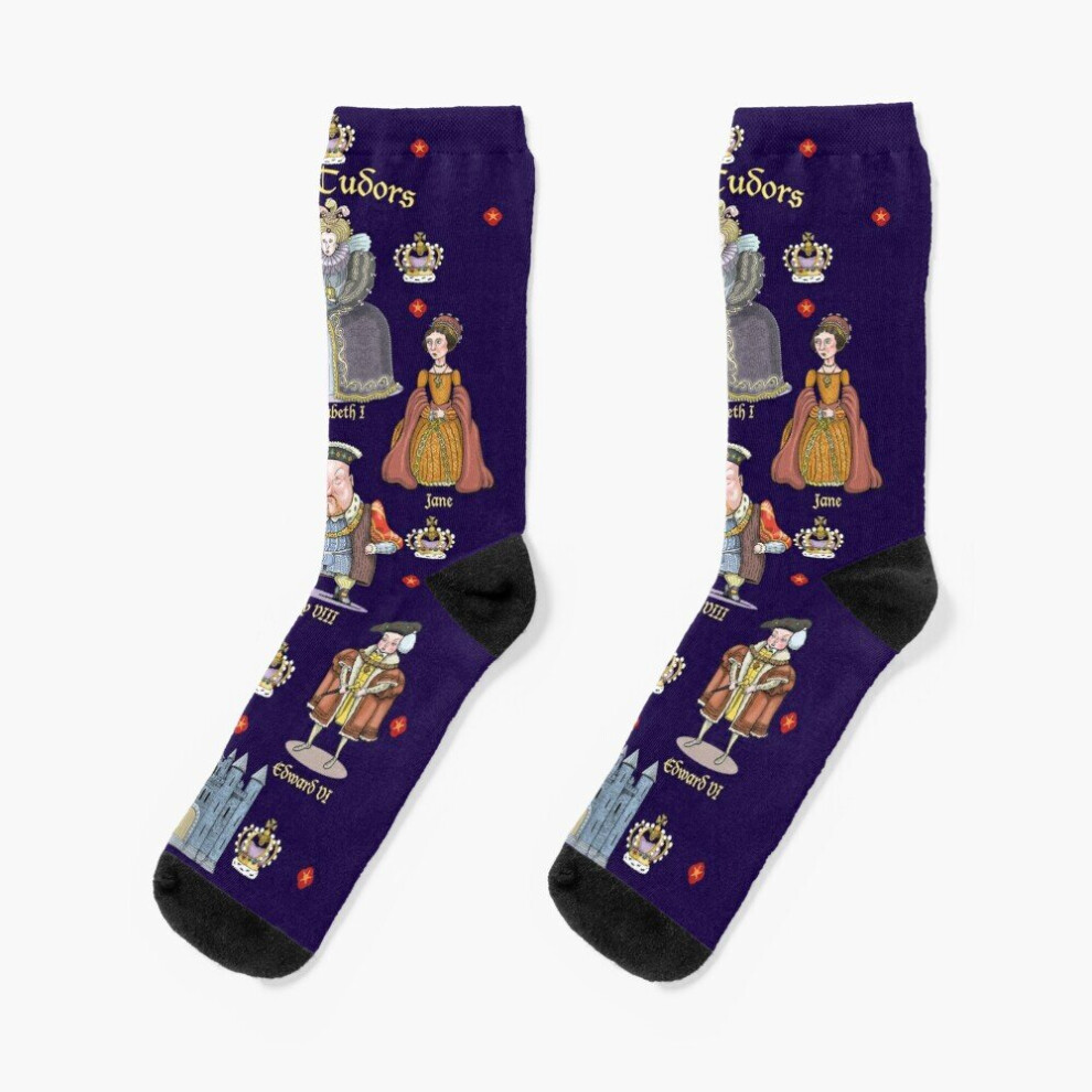 Dress Socks The House of Tudor Novelty Fancy Crazy Pattern Crew Casual for Men Women