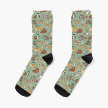 Dress Socks Reptile Pets Pattern - Green Novelty Fancy Crazy Pattern Crew Casual for Men Women