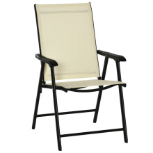 Set of 2 Foldable Metal Garden Chairs Outdoor Park Seat