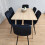 Rectangle Oak Effect Dining Table With 6 Black Velvet Tufted Chairs 4