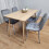 Rectangle Oak Effect Dining Table With 4 Grey Velvet Tufted Chairs 12