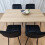 Rectangle Oak Effect Dining Table With 4 Black Velvet Tufted Chairs 10