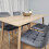 Rectangle Oak Effect Dining Table With 4 Grey Velvet Tufted Chairs 3