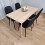 Rectangle Oak Effect Dining Table & 4 Black Faux Leather Padded Chairs 3