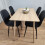 Rectangle Oak Effect Dining Table & 4 Black Faux Leather Padded Chairs 8
