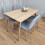 Rectangle Oak Effect Dining Table & 4 Grey Faux Leather Padded Chairs 5