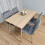 Rectangle Oak Effect Dining Table With 4 Grey Velvet Tufted Chairs 4