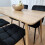 Rectangle Oak Effect Dining Table With 4 Black Velvet Tufted Chairs 7