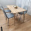 Rectangle Oak Effect Dining Table & 4 Grey Faux Leather Padded Chairs 10