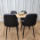 Rectangle Oak Effect Dining Table & 4 Black Faux Leather Padded Chairs 2