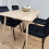 Rectangle Oak Effect Dining Table With 4 Black Velvet Tufted Chairs 13