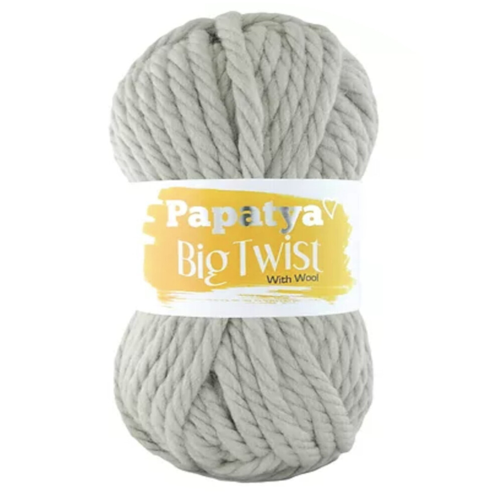 (Grey (2920)) Papatya Big Twist Mega Chunky Yarn Acrylic & Wool 200g