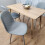 Rectangle Oak Effect Dining Table & 4 Grey Faux Leather Padded Chairs 6