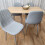 Rectangle Oak Effect Dining Table & 4 Grey Faux Leather Padded Chairs 4