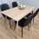 Rectangle Oak Effect Dining Table & 4 Black Faux Leather Padded Chairs 1