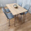 Rectangle Oak Effect Dining Table & 4 Grey Faux Leather Padded Chairs 7