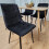 Rectangle Oak Effect Dining Table With 4 Black Velvet Tufted Chairs 9