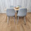 Rectangle Oak Effect Dining Table & 4 Grey Faux Leather Padded Chairs 9