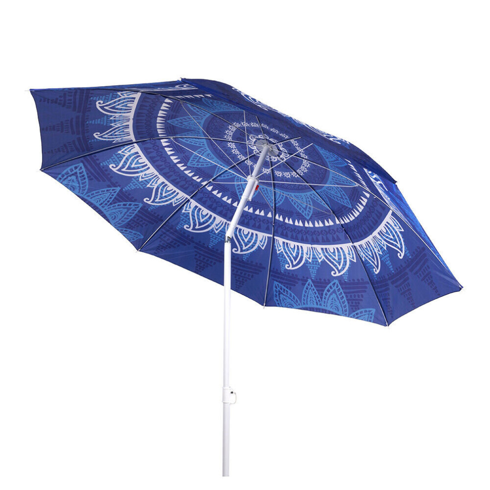 1.9M Garden Parasol Mandala Umbrella Tilt Outdoor Sun Shade Canopy Outdoor Patio Blue