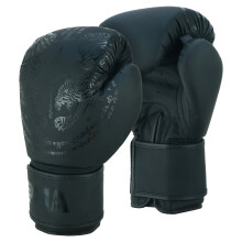 (10oz ) PLAYWELL MATTE BLACK "TWIN TIGER" BOXING GLOVES