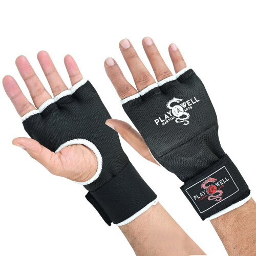 (Medium ) BLACK ELASTICATED COTTON INNER GEL WRAPS - NEW
