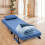 Costway Single Folding Sofa Bed Chair Modern Fabric Sleep Function Holder 5