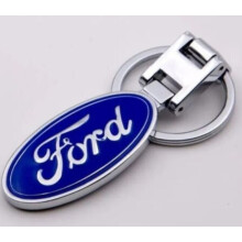 Ford Pendant Keyring SIlver Metal Car Logo Keychain for Gift Key Fob