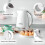 GEEPAS (White) Geepas 4 Slice Bread Toaster & Electric Kettle Set 6