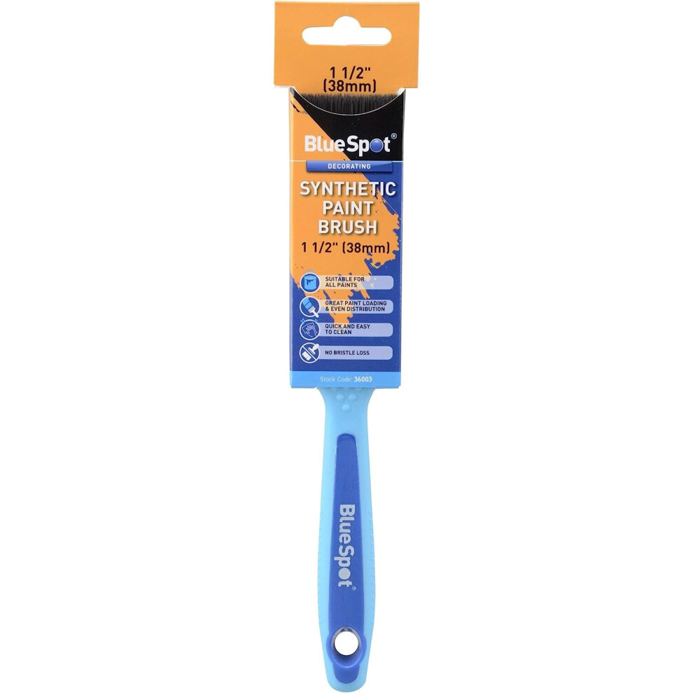 Blue Spot 1 1/2 Inch Synthetic Paint Brush With Soft Grip Handle