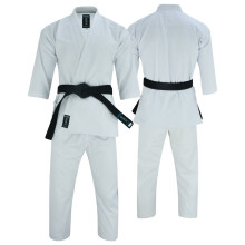 (5/180 cm ) KARATE HEAVYWEIGHT ATHELTIC CUT SLIMMER FIT 14OZ SUIT - WHITE