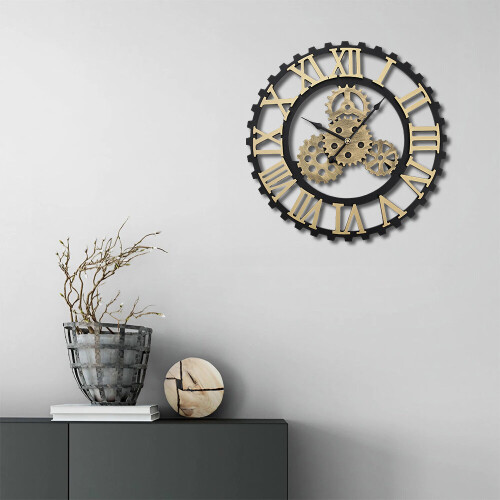 Living And Home Retro Gear Silent Wall Clock
