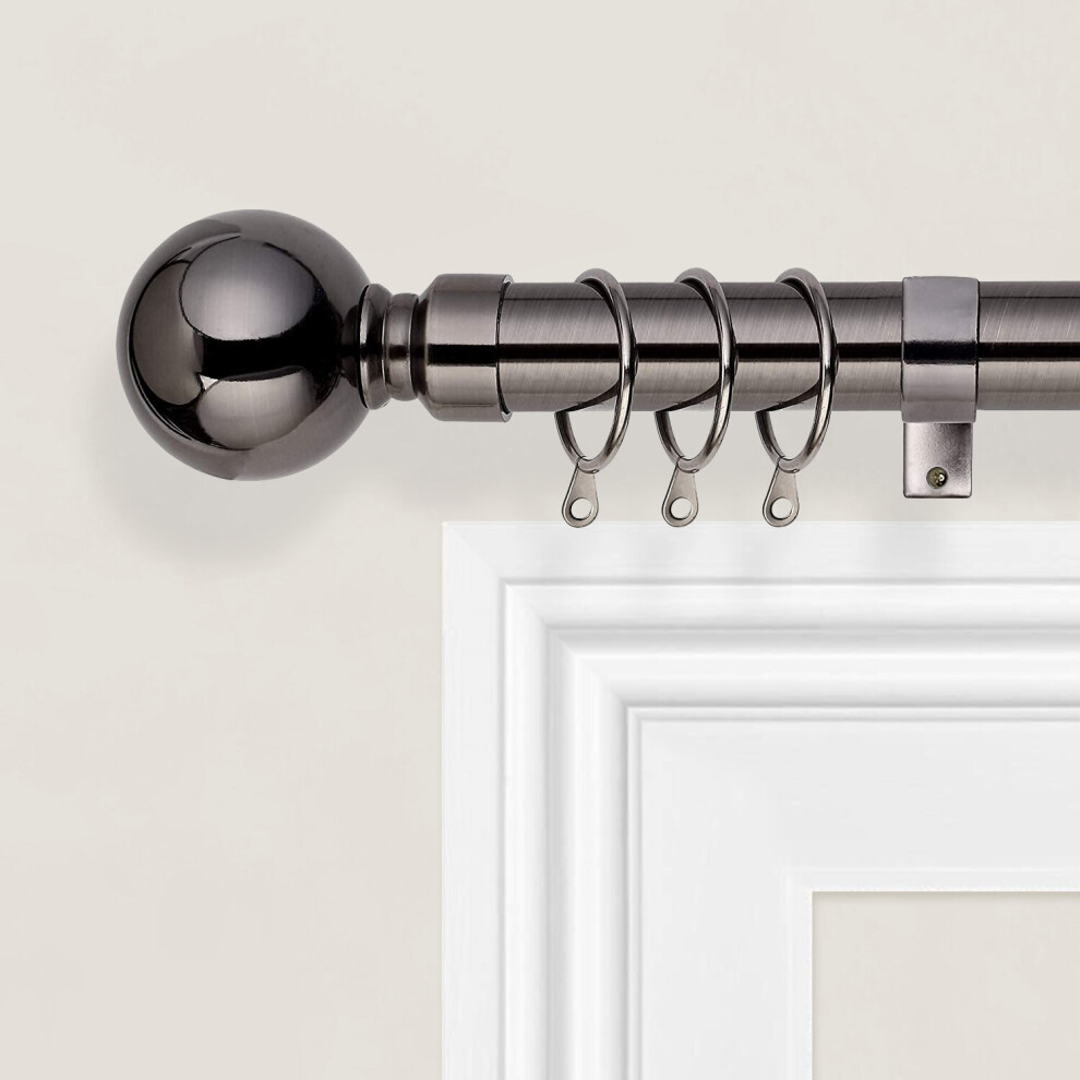 (Black Nickel) Extendable Curtain Poles Finials Rod Fittings