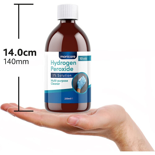 Monicare Hydrogen Peroxide 3% -250ml, 10 Vols, Clear 1