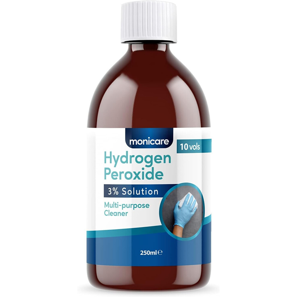 Monicare Hydrogen Peroxide 3% -250ml, 10 Vols, Clear