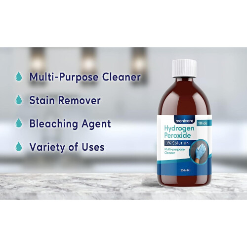 Monicare Hydrogen Peroxide 3% -250ml, 10 Vols, Clear 2