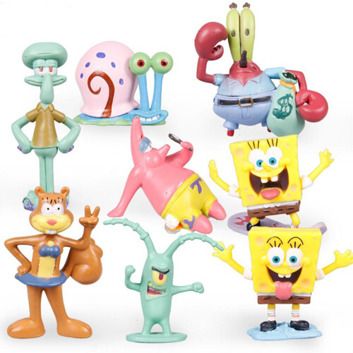 8Pcs SpongeBob SquarePants Action Figures συλλεκτικό μοντέλο παιχνίδι δώρο για παιδιά 2