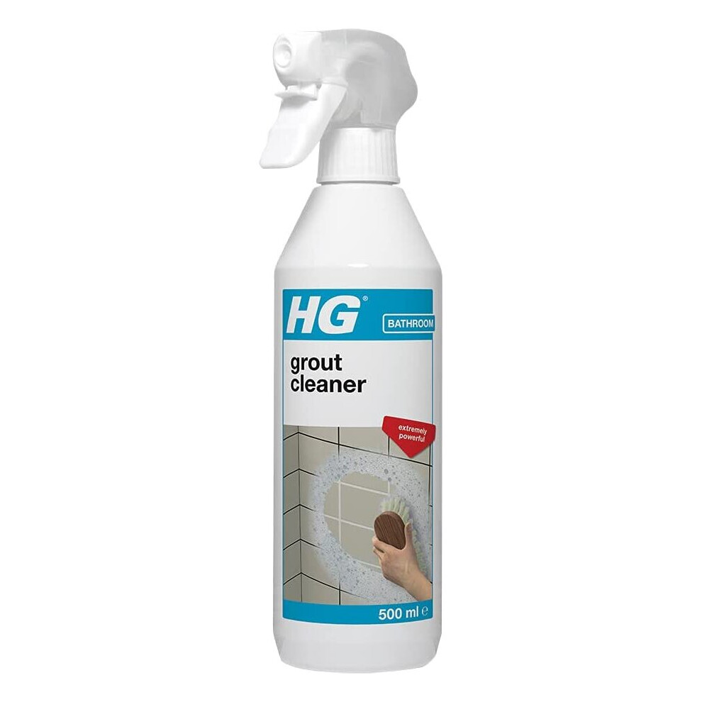 HG Grout Cleaner,Ready-To-Use Tile Grouting Cleaning Spray,Removes Stubborn Dirt,Marks & Stains Between Tiled Walls & Floors - 500ml Spray (591050106)