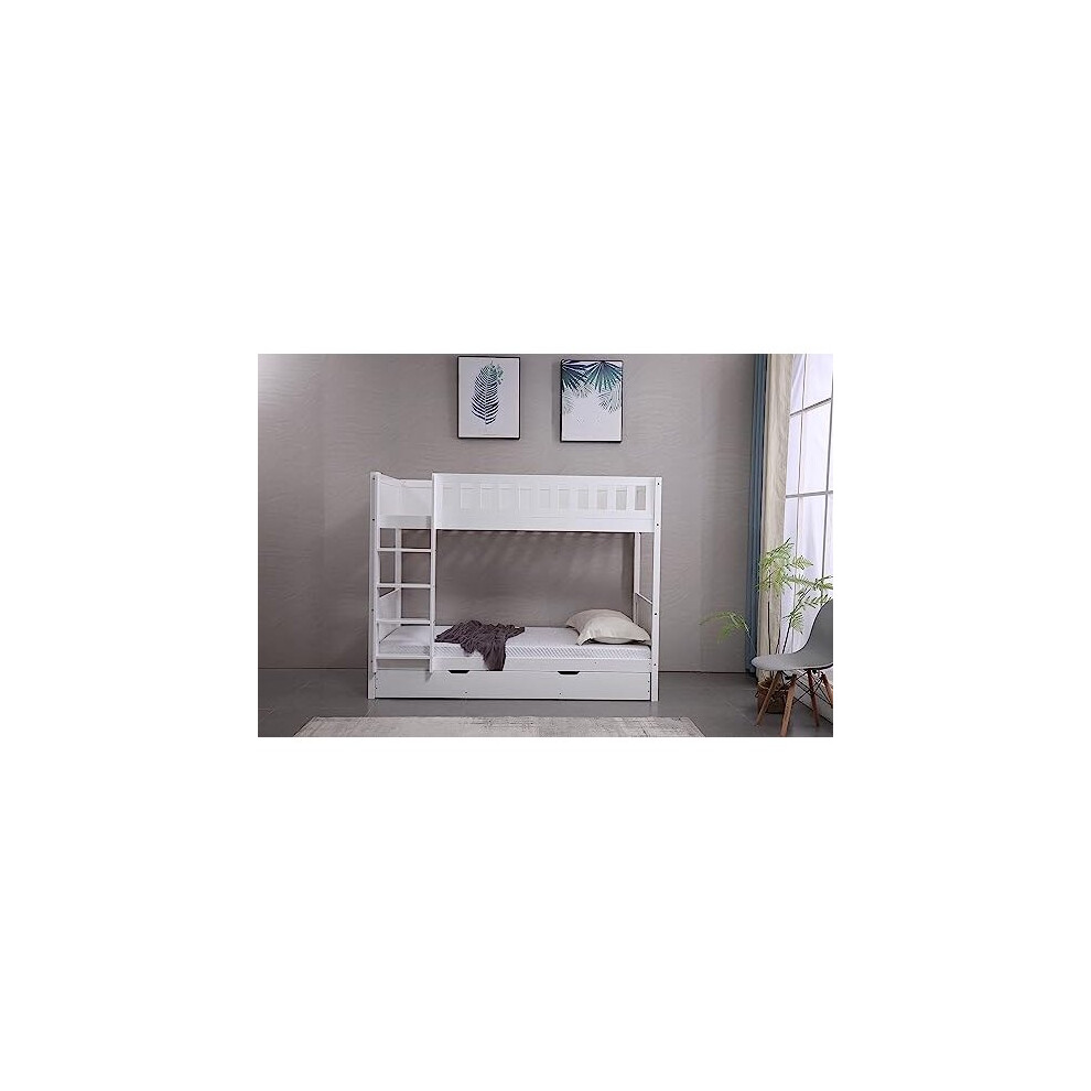 (White, Frame with 2x Little Champ) Domino HEAVY DUTY bunk bed for kids children 3FT