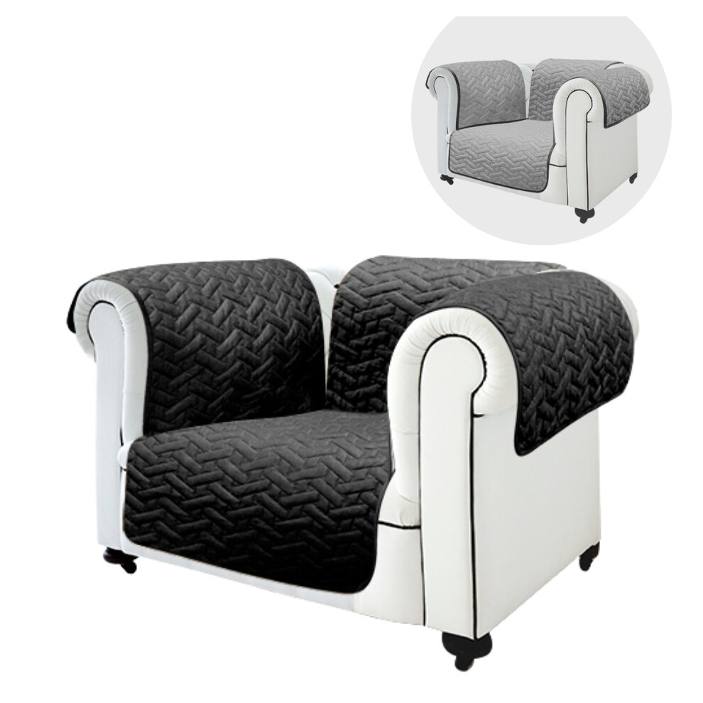 (Individual, Black/Grey) Sofa Cover Couch Slipcovers, Double side, Protector for Dog, Hair, Waterproof, Furniture, Different sizes and colours