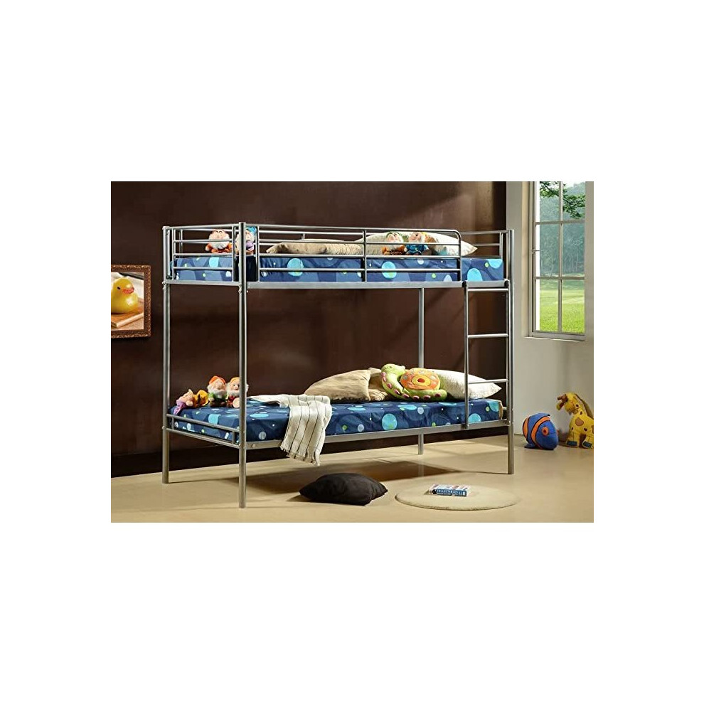 (Frame+ 2 Flex 1000 mattresses) Lynton 3FT Metal Bunk Bed