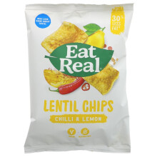 Eat Real Lentil Chilli & Lemon Chips 40g ( pack of 12 )