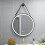 Living And Home (60cm) Round Metal LED Mirror with Hanging Strap 1
