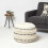 Homescapes Sahara Cream & Black Macrame Tufted Boho Pouffe 2