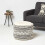 Homescapes Pryia Cream & Black Macrame Boho Pouffe 2
